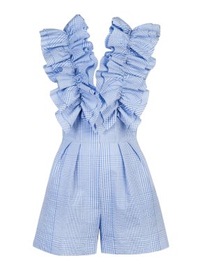 Carmen March Ruffled Gingham Playsuit