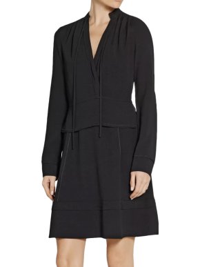 Proenza Schouler Black A-Line Satin Crepe Dress