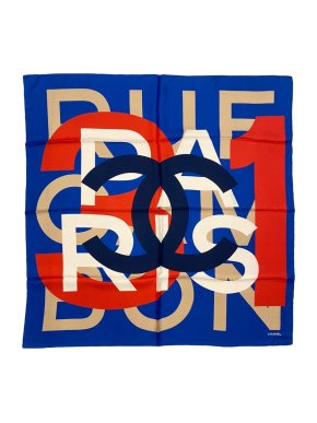 Chanel Colour Blocked printed Silk Scarf