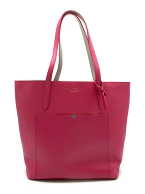 Smythson Pink Panama North-South Tote