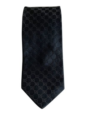 Gucci Navy Monogram Silk Tie
