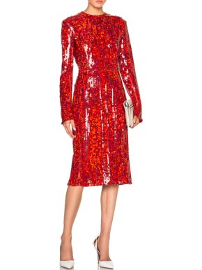 Nina Ricci Sequin Embellished Georgette Dress