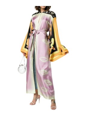 Dries Van Noten Silk Kimono With Contrasting Sleeves