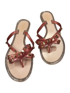 Valentino bow detail rockstud flip flop sandals