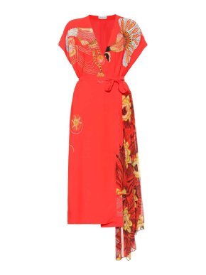 Dries Van Noten Printed crêpe wrap dress
