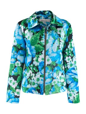 Richard Quinn Green and Blue Floral Print Jacket