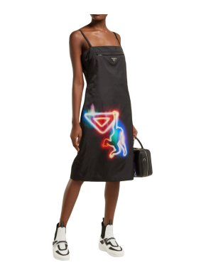 Prada Special Edition Neon Hanging Monkey Slip Dress
