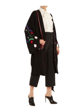 Preen Line Black Ada Oversized Knit Cardigan