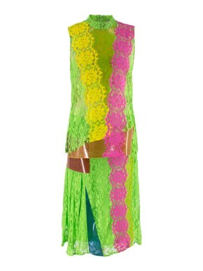 Christopher Kane Green Lace PVC Paneled Skirt and top