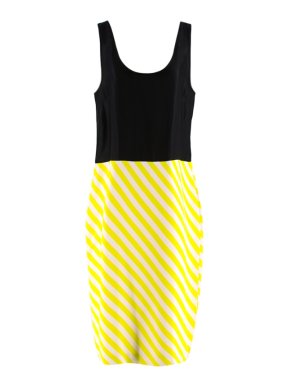 Dries Van Noten Black and Neon Stripe Slip Dress