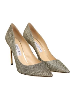 Jimmy Choo Gold Glitter Abel Pumps