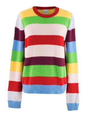 Madeleine Thompson Multi Coloured Striped Cashmere Jumper