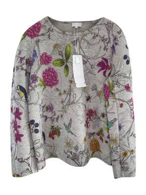 Escada Grey Floral Print Sweatshirt