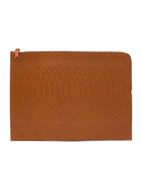 Paul Smith Brown Embossed Leather Pouch