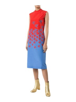 Maison Margiela Women's Red Telephone Print Dress