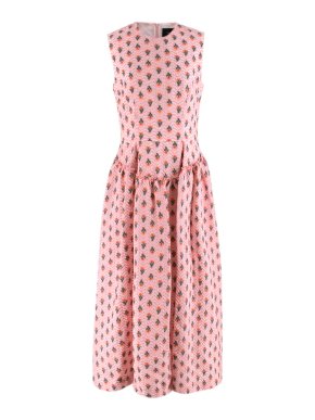 Simone Rocha Pink Floral-embroidered Jacquard Dress