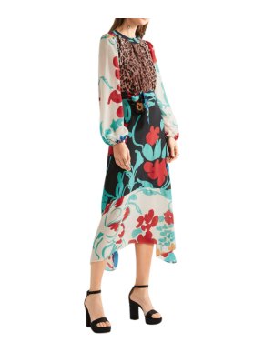 Rixo Penelope printed silk midi dres