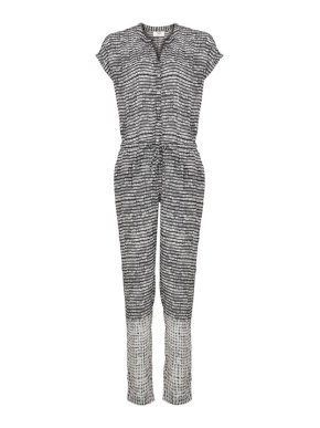 Pyrus Monochrome Brushstroke Print Jumpsuit