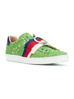 Gucci Ace Lace Sneakers In Green