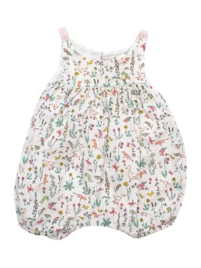 Les Enfantines White Printed Playsuit