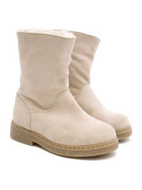 Bonpoint Kids Suede Shearling Lined Boots