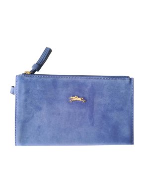 Longchamp suede zip pouch