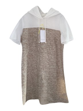 Escada Knit & Mesh Hooded Mini Dress