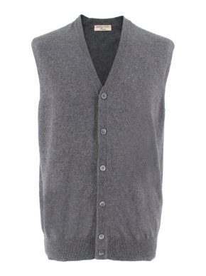 Bernardo Firenze Grey Cahsmere Blend Sleeveless Cardigan