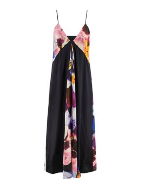 Christopher Kane Pansy-print silk-crepe slip dress