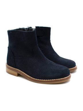 Bonpoint Kids Navy Suede Ankle Boots