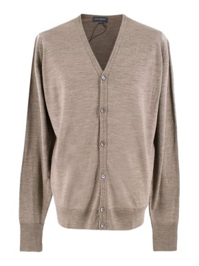 John Smedley Brown Bryn Wool Cardigan