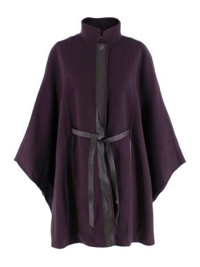 Loro Piana belted leather-trimmed cashmere cape