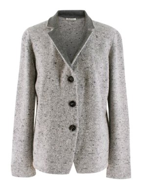 Lamberto Losani Grey Wool Cardigan