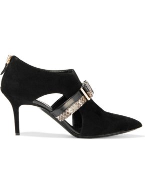 Nicholas Kirkwood Elaphe Leather Trim Suede Boots