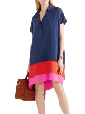 Diane Von Furstenberg silk crepe colour block dress