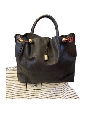Anya Hindmarch Navy Leather Tote Bag