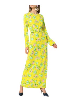 Bernadette Yellow Monica Floral Print Maxi Dress