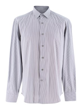 Lanvin blue, white & grey striped mens shirt
