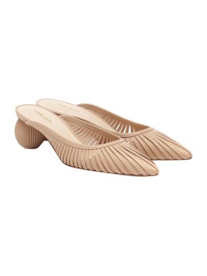 Cult Gaia Sand Alia Leather Mules