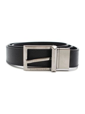 Burberry black Grained leather belt