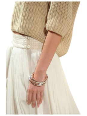 Hermes ivory pleated cotton midi skirt