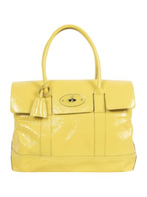 Mulberry Lemon Yellow Bayswater Patent Leather Bag