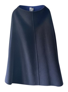 Paul Smith Blue Virgin Wool Reversible Cape