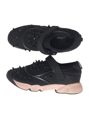 Dior Pink & Black Crystal Embellished Fusion Sneakers
