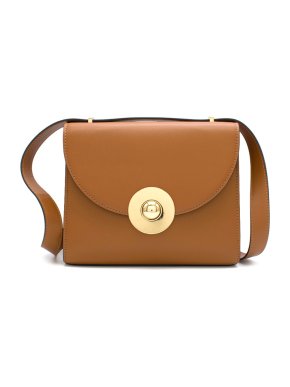 Tara Jarmon Camel Leather Flare Shoulder Bag
