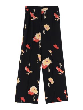 Etro Black Floral Print Straight Leg Trousers