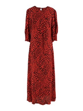 Rixo Red polka-dot Crepe Midi Dress