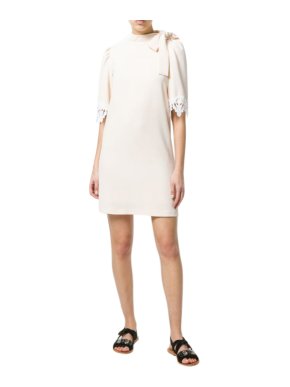 See by Chloe Lace Trim Sleeve Bow Neck Dress