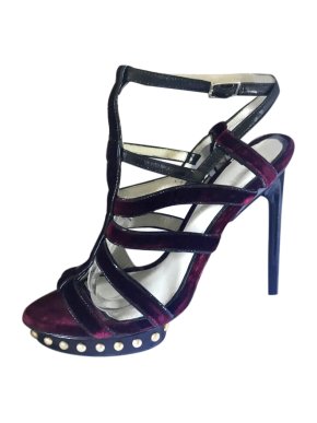 Jason Wu Velvet Caged Sandals, size 37