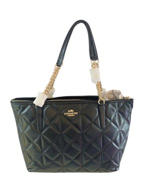 Coach Black Quilted Leather Tote Bag
